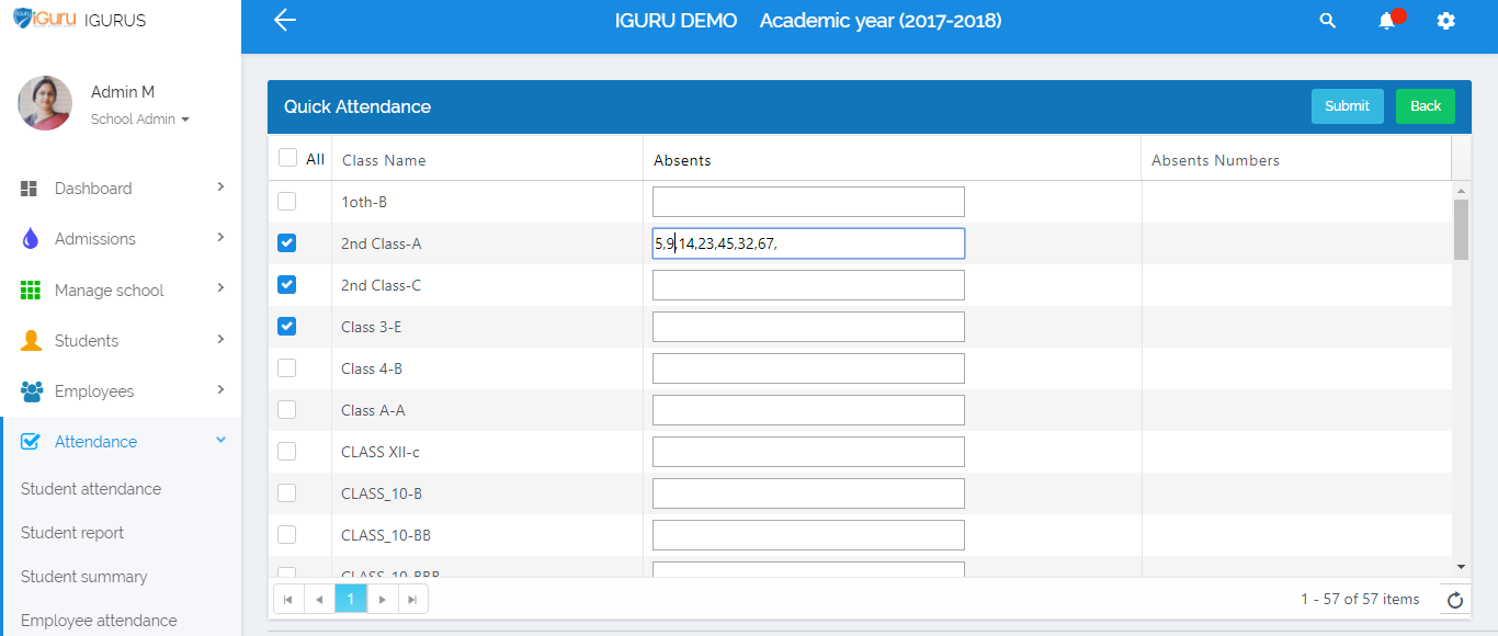 student attendance